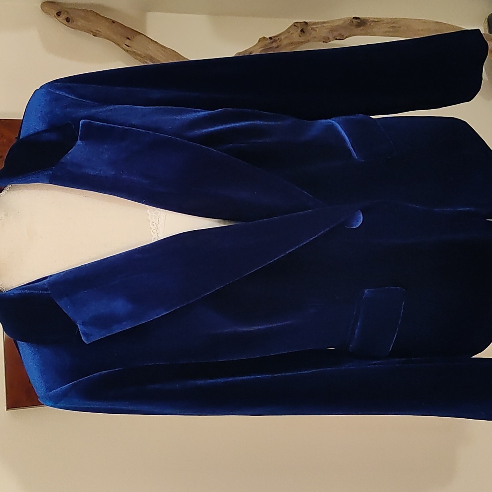 Women's Royal Blue Velvet Blazer